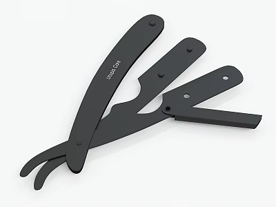 Black Manual Safety Razors As Modern Bathroom Accessories For Grooming 3d model