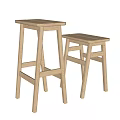 Modern Wooden Bar Stools With Simple Light Wood Design For Kitchen Counter