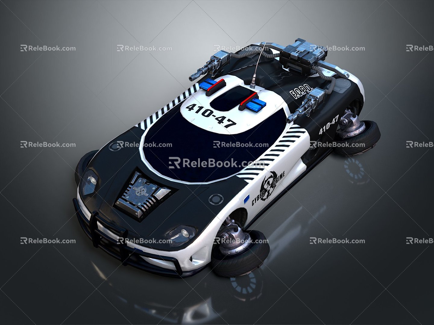 Police Car Cyber Police Car Suspended Police Car Sci-Fi Police Car 3d model