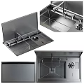 Modern Stainless Steel Kitchen Sink With Faucet Drainboard And Integrated Design