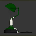 Green Table Lamp Lighting Combination with Adjustable Arm and Metal Base