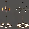 Modern Contemporary Stylish Chandeliers With Different Designs And Multiple Bulbs 3d model