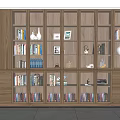 Modern Wooden Bookcase With Multiple Storage Shelves Books Decorative Items Frames And Drawers