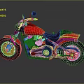 Modern Red Cruiser Motorcycle with Black Seat Shiny Wheels and Reflective Surface