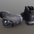 Black Outdoor Hiking Boots With Treaded Non Slip Sole And Lace Up Design