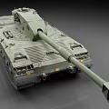 Military Tank With Long Gun Barrel Armored Tracks Turret And Tactical Design 3d model