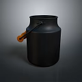 Black Household Jar With Orange Handle For Kitchen Storage Use 3d model