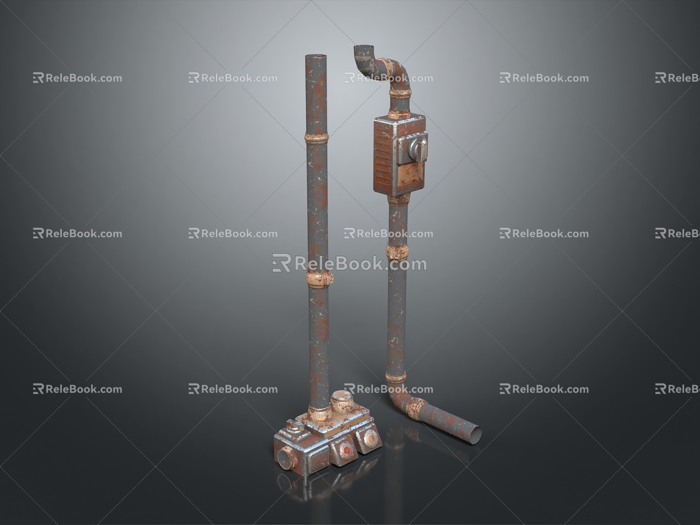 Industrial LOFT water pipe valve 3d model