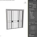 Modern Hinged Door With Metal Frame And Vertical Slats In Interior Space 3d model