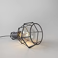 Industrial Style Pendant Lights With Black Metal Frame And Transparent Bulb