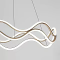 Contemporary Curved Chandelier Design with Sleek Metallic Finish for Modern Minimalist Interior