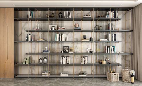 Modern Bookshelf Bookcase 3d model