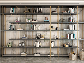 Modern Bookshelf Bookcase 3d model