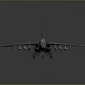 Gray Military Aircraft Model With Red Star Emblems And Multiple Missiles On Wings Detailed Design