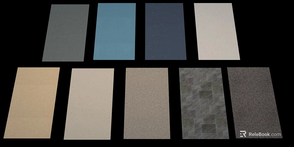 Various Colored Floor Tiles With Different Textures And Patterns For Home Decoration 3d model 