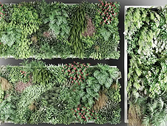 Modern wall-hanging flower garden plant wall 3d model