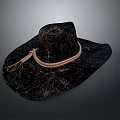 Stylish Black Textured Hat With Beige Ribbon Band And Tassel Accents