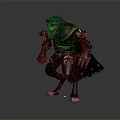 Game Fantasy Wolf Headed Humanoid Warrior Character With Ornate Armor And Red Cloak