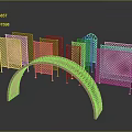 Golden Interior Decorative Screens And Arches With Intricate Laser Cut Patterns