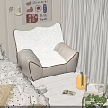 Cozy Cream Colored Single Sofa With Plush Cushion And Stylish Design In Living Room