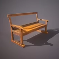 Wooden Public Chair With Simple Design Backrest And Armrest For Indoor Outdoor Areas
