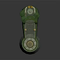 Cartoon Scene With Circular Spiral Platform Steps Golden Statues Pine Trees On Rock Base Tower