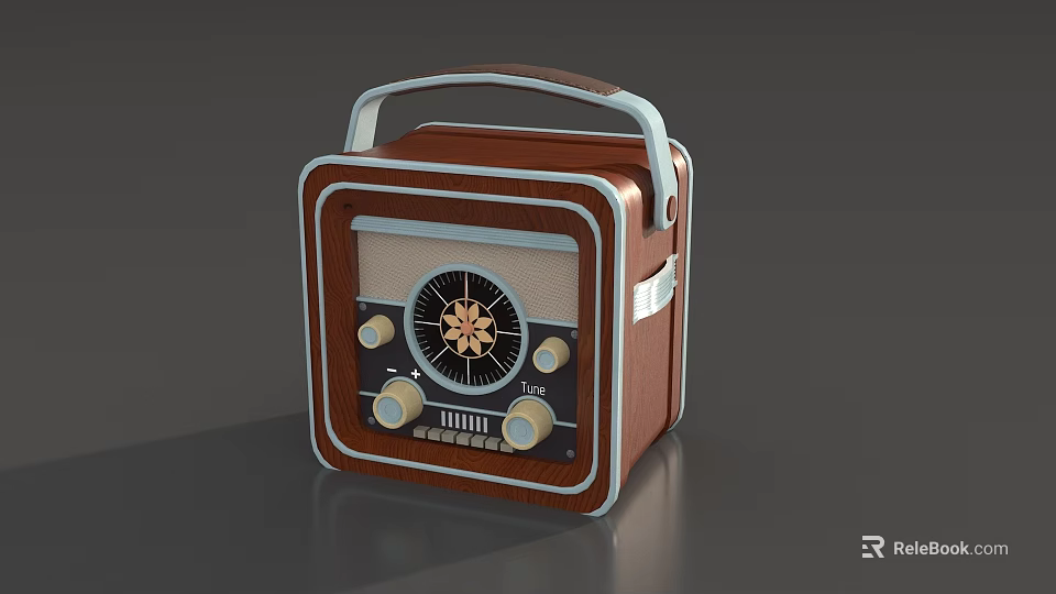 Vintage Wooden Radio as an Entertainment Appliance With Classic Dial and Knobs Design 3d model 