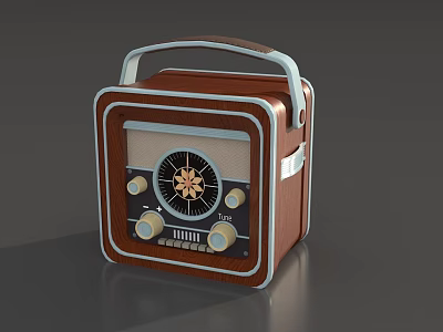 Vintage Wooden Radio as an Entertainment Appliance With Classic Dial and Knobs Design 3d model