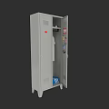 Gray Metal File Cabinet With Open Door Showing Interior Storage For Office Documents
