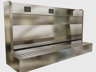 Stainless Steel Wall Mounted Bathroom Accessories With Modern Sleek Design And Storage Slots 3d model