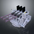 Mechanical Device Featuring Dual Barrels Black Square Parts And Spring Mechanism