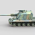 Military Tank with Camouflage Paint Long Cannon Barrel Heavy Tracks and Detailed Exterior