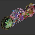 Custom Green Motorcycle With Shark Mouth Design Black Seat And Metallic Body