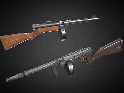 Submachine gun Somme M1931 assault rifle 3d model