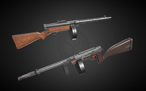 Submachine gun Somme M1931 assault rifle 3d model