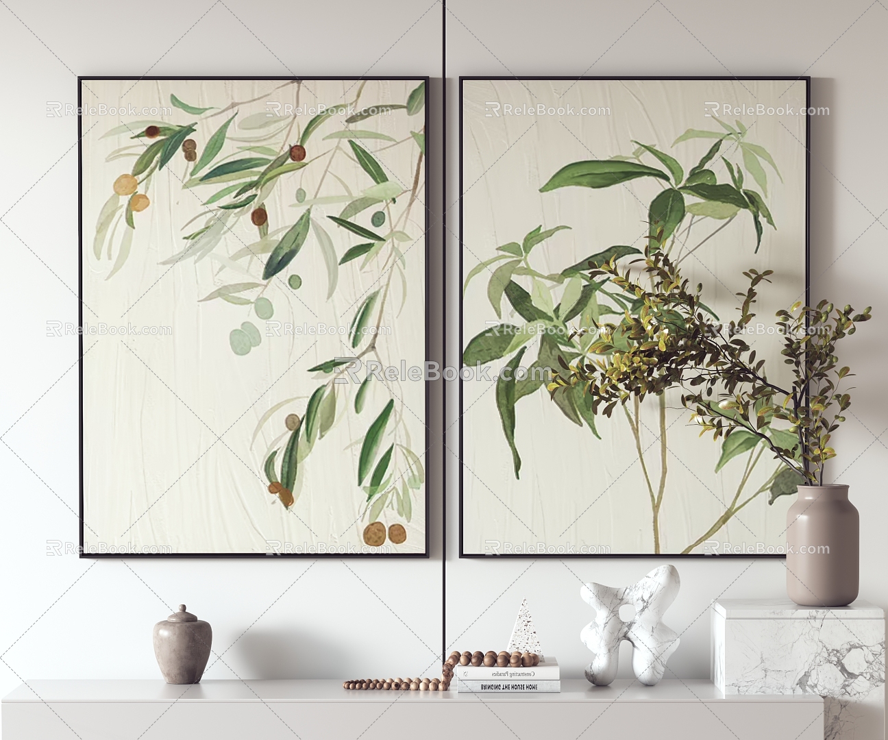 Modern Plant Painting Hanging Painting Decorative Painting 3d model