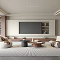 Simple Living Room Balcony Cabinet Sofa Combination Coffee Table Sofa Background Wall 3d model