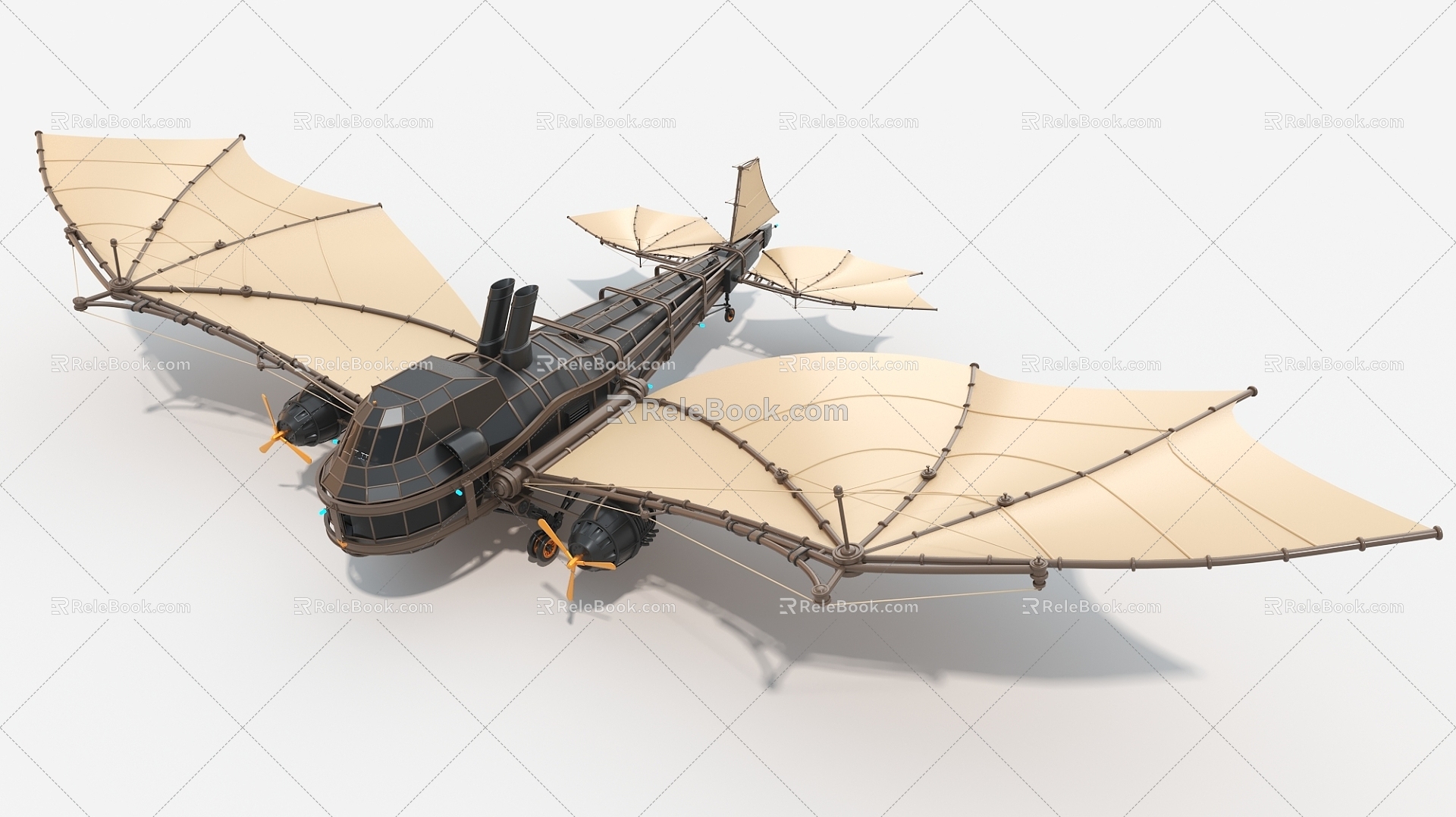 Cyberpunk aircraft spaceship long-range bomber spaceship fighter sci-fi spaceship 3d model