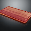 Red Wooden Rectangular Cutting Board With Natural Wood Grain Surface