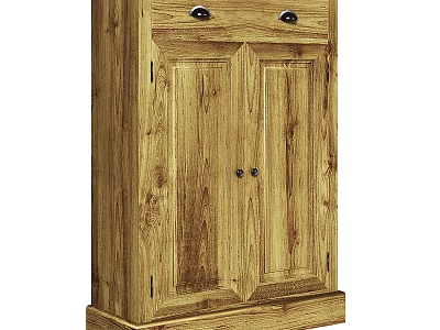 Solid Wood Hallway Side Cabinet with Doors Drawer and Natural Design 3d model