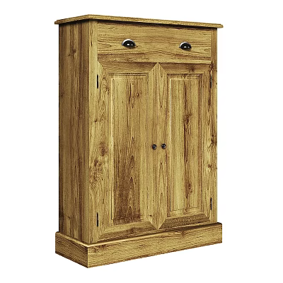 Solid Wood Hallway Side Cabinet with Doors Drawer and Natural Design 3d model