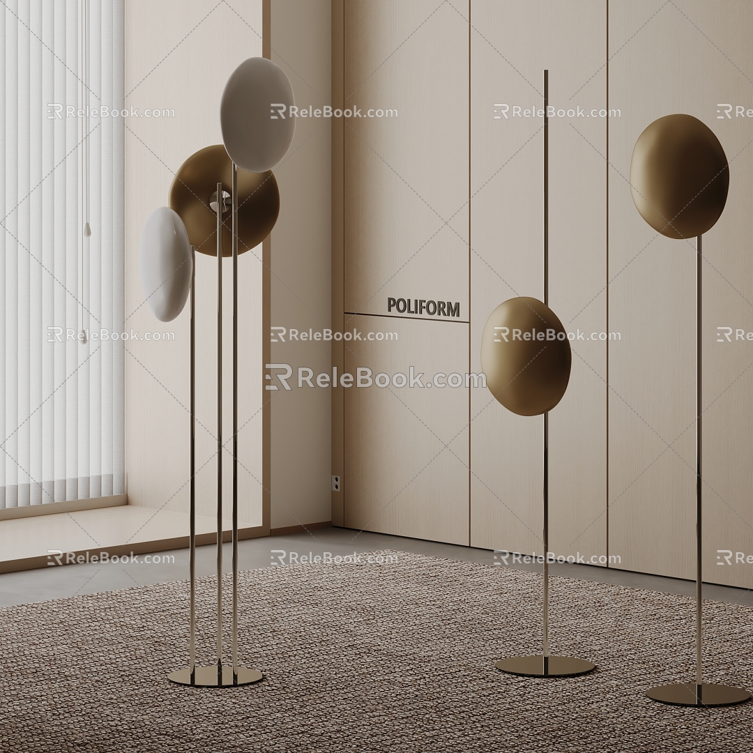 poliform floor lamp corner lamp metal floor lamp 3d model