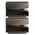 Modern Hallway Cabinet and Side Cabinet With Zigzag Wooden Shelves Design