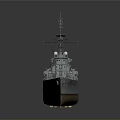 Military Warship As Water Transport Vehicle With Deck Turrets Mast And Gray Hull Design