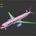 Shiny White Airplane Model With Blue Tail And MO-21 Bio Markings On Glossy Surface