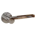 Sleek Modern Chrome Metal Door Handle with Round Base Contemporary Home Interior Design