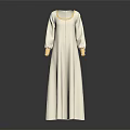 White Long Sleeve Maxi Dress With Simple Design And Elegant Silhouette