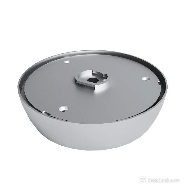 Round Metal Component With Central Hole And Peripheral Mounting Holes 3d model