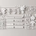 Ornamental Carved Decorations Featuring Floral Patterns Borders And Decorative Elements For Home Design