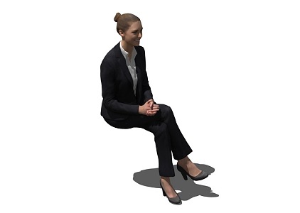 Sitting female characters 3d model